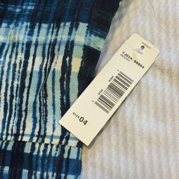 NEW PENDLETON Sleeveless A-Line Fit Flare Short Dress Blue Black Plaid Size 4 - Picture 6 of 10